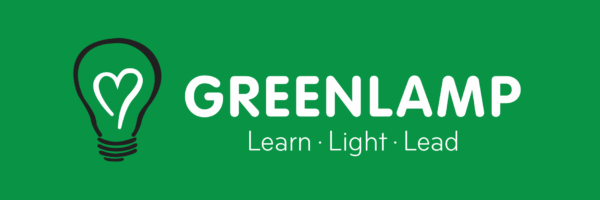 GL Logo LLL tagline white on green background
