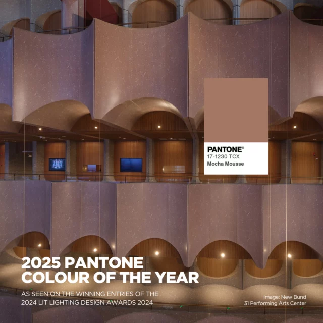 Introducing Pantone's Colour of the Year 2025: Mocha Mousse! 🍫✨⁠
⁠
This sophisticated, warm brown brings a new level of depth and elegance to any and every space. To honor this beautiful shade, we’re highlighting some of the standout designs from the 2024 LIT Lighting Design Awards, where Mocha Mousse made its mark. 🏆 ⁠
⁠
Featured winners: ⁠
🟤 On The Wing by Nulty Bespoke⁠ @nultybespoke 
🟤 Lucida Cairo by Atelier Trente Trois⁠ 
🟤 Lu Style by Beijing PRO Lighting Design Co⁠
🟤 Kinkally by Expolight⁠ @expolight_net 
🟤 New Bund 31 Performing Arts Center by brandston partnership inc.⁠ @brandstonpartnership_inc 
⁠
#Pantone2025 #MochaMousse #LITLightingDesignAwards #LITAwards #ColorTrends⁠